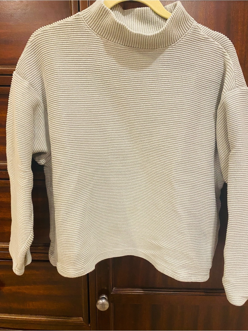 Madewell women Ribbed mockneck cotton Sweater in sage green